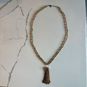Stella & Dot Pearl Tassel Necklace